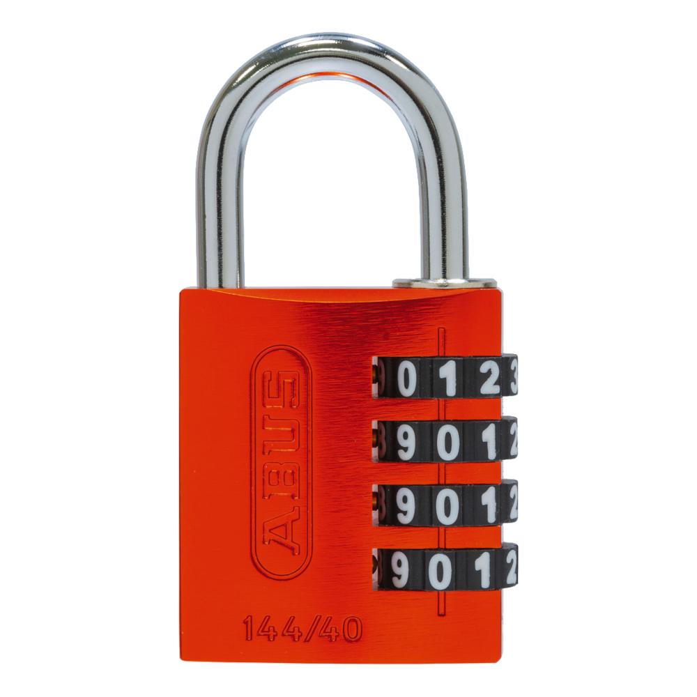 ABUS 144/40 Combination Padlock 40mm Body - Orange (4 Wheel)