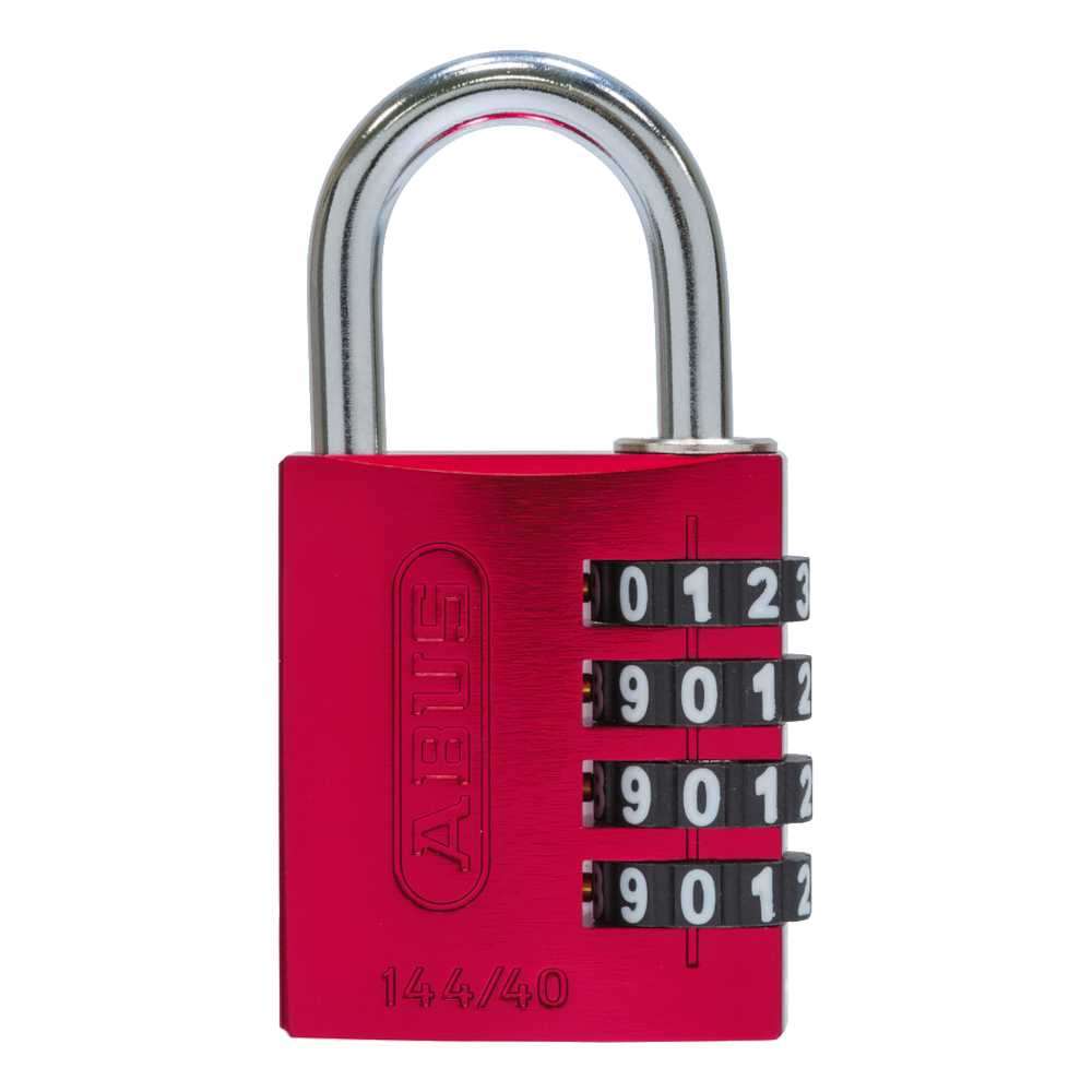 ABUS 144/40 Combination Padlock 40mm Body - Red (4 Wheel)
