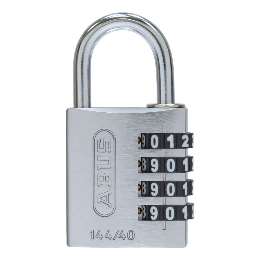 ABUS 144/40 Combination Padlock 40mm Body - Silver (4 Wheel)