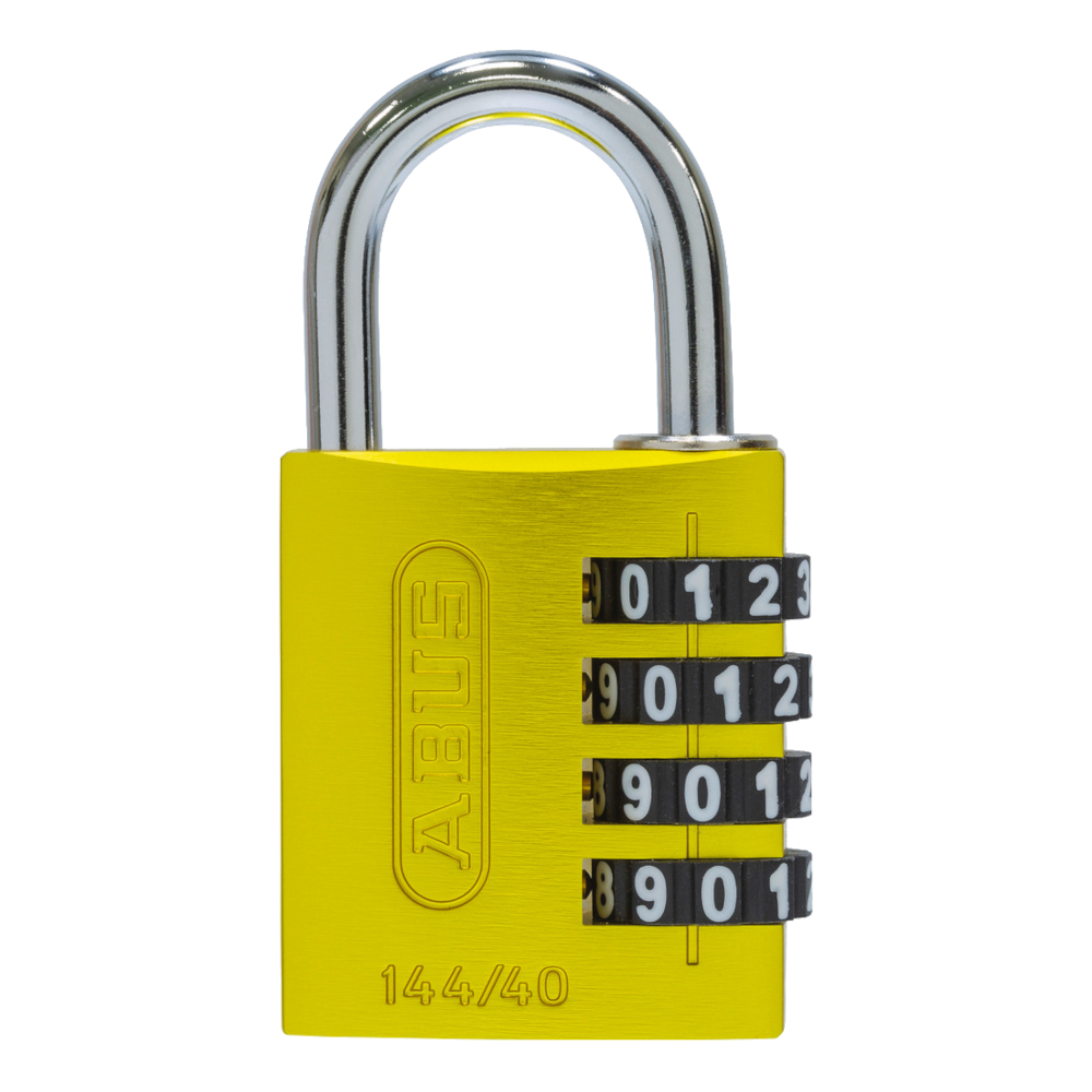 ABUS 144/40 Combination Padlock 40mm Body - Yellow (4 Wheel)