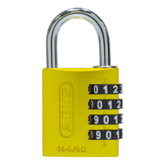 ABUS 144/40 Combination Padlock 40mm Body - Yellow (4 Wheel)