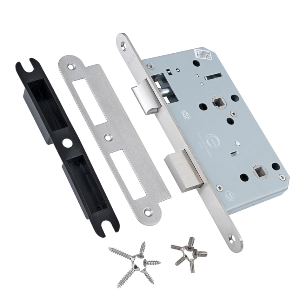 BRITON 5730 DIN Standard Bathroom Lock Case 60mm Backset - Radius 5730.60.R.SS
