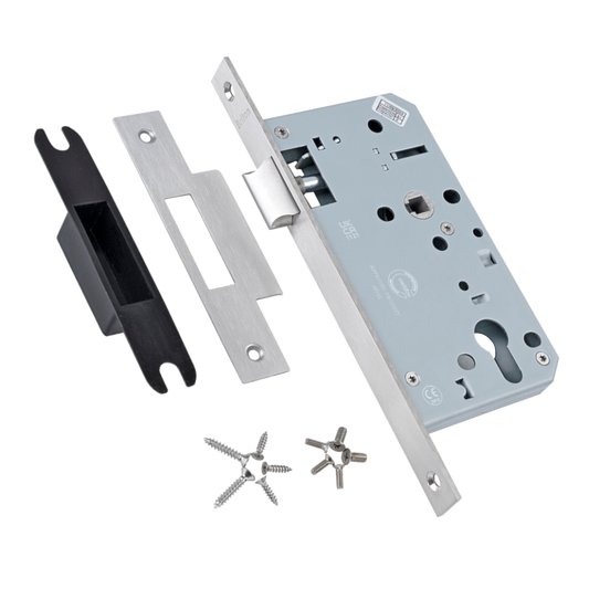 BRITON 5740 DIN Standard Latch Case 60mm Backset - Square 5740.60.S.SS