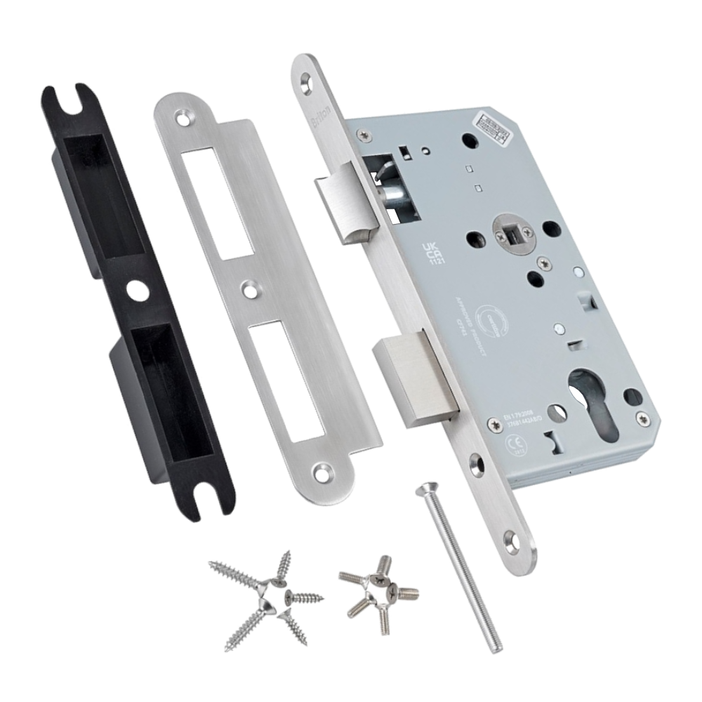 BRITON 5760 DIN Standard Euro Escape Sashlock Case 60mm Backset - Radius 5760.60.R.SS