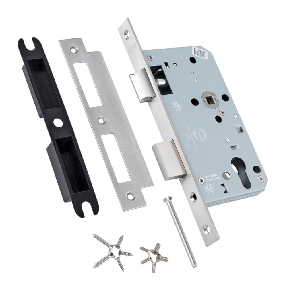 BRITON 5760 DIN Standard Euro Escape Sashlock Case 60mm Backset - Square 5760.60.S.SS