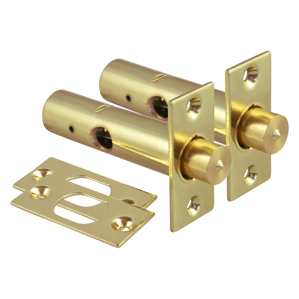 ERA 838 Door Security Bolt - Key - 60mm PB Pair + Key Visi