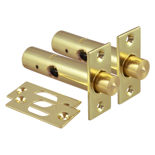 ERA 838 Door Security Bolt - Key - 60mm PB Pair + Key Visi