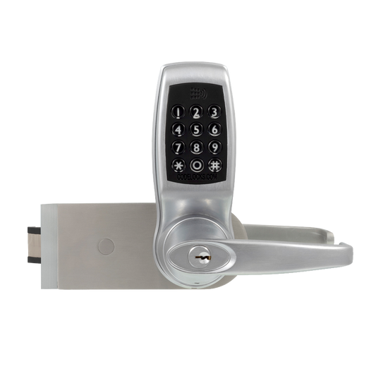 CODELOCKS CL4500 GD BS Smart Glass Door Lock Universal Non Handed Patch Lock - Brushed Steel