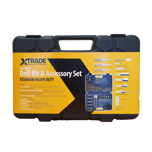 XTRADE 103 Piece Drill Bit and Accessories Set - X0900051