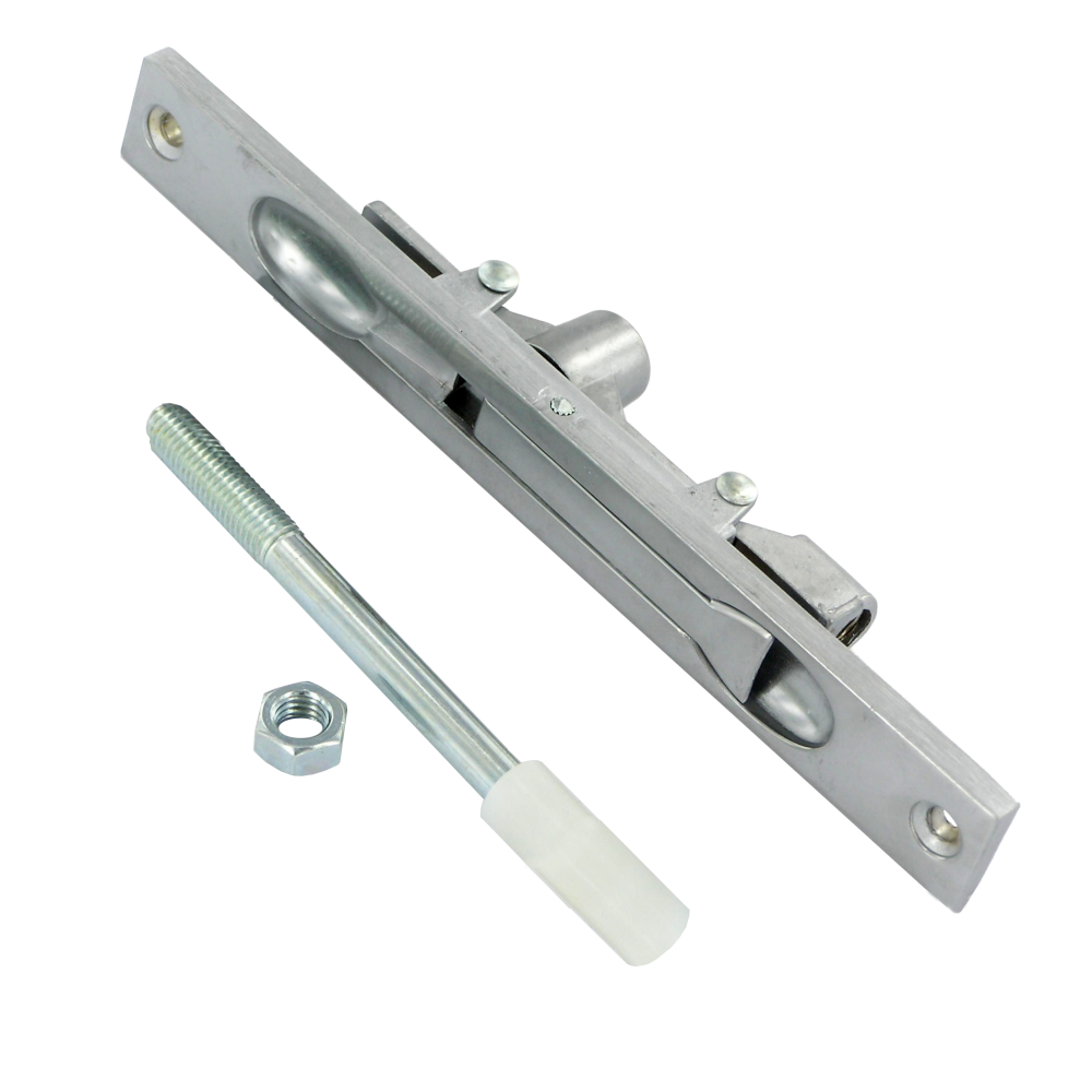 AXIM FB6401 Series Flush Bolt 20mm Wide Flat Face Silver Anodised - 110mm