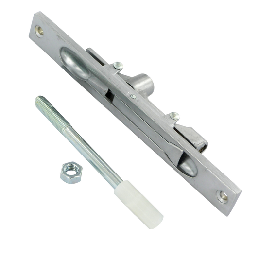 AXIM FB6401 Series Flush Bolt 20mm Wide Flat Face Silver Anodised - 110mm
