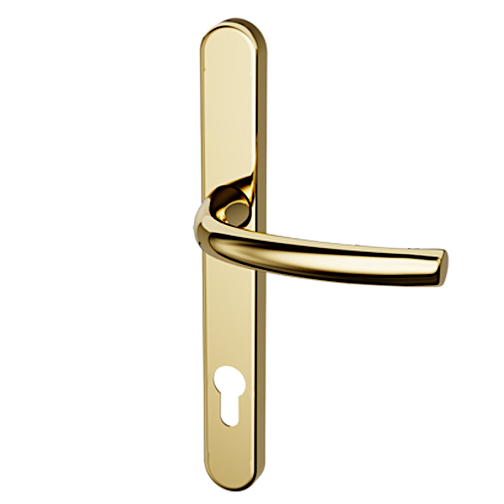 HOPPE Suited Lever/Lever Handle 240mm Backplate With 92mm Centres AR7550/3492 - Polished Brass 50021394