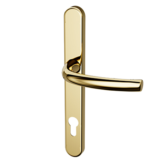 HOPPE Suited Lever/Lever Handle 240mm Backplate With 92mm Centres AR7550/3492 - Polished Brass 50021394