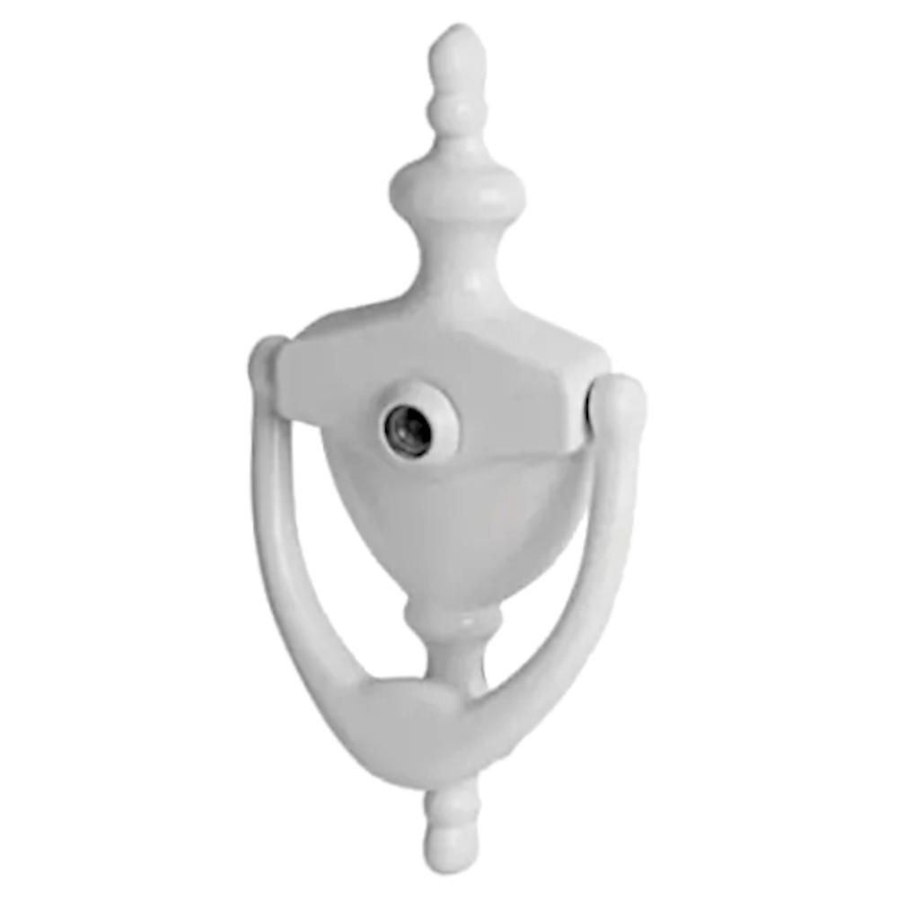HOPPE Suited Traditional Knocker With 120 Degree Viewer AR727K - White 87143435