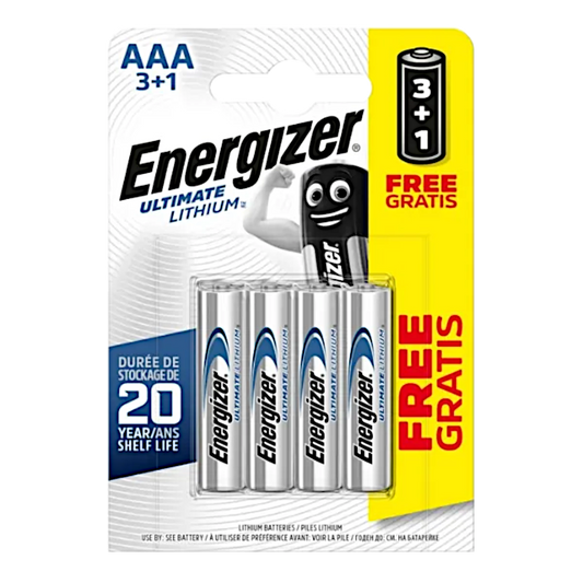 ENERGIZER AAA Ultimate Lithium Battery - AAA (3+1 Free Pack)