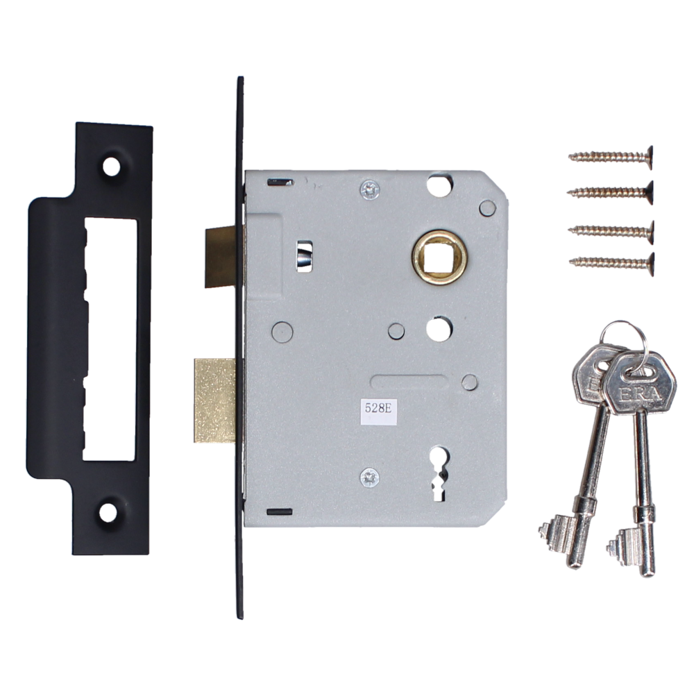 ERA 473 & 573 3 Lever Sashlock - 75mm Black Boxed