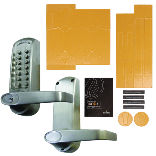 CODELOCKS CL620 Digital Lock With Mortice Lock & Cylinder - CL620 BS FKP With Fire Kit