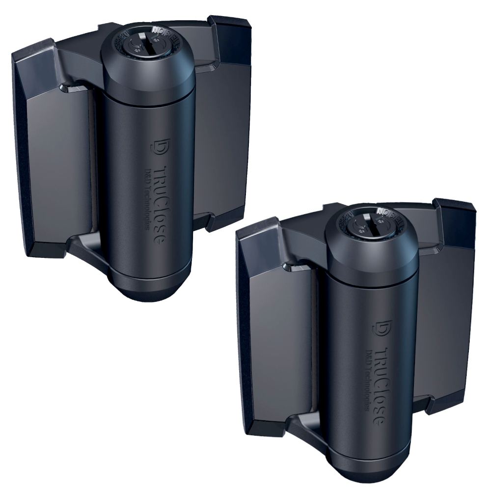 D&D Truclose Regular Hinges for Metal Gates - With Black Trims