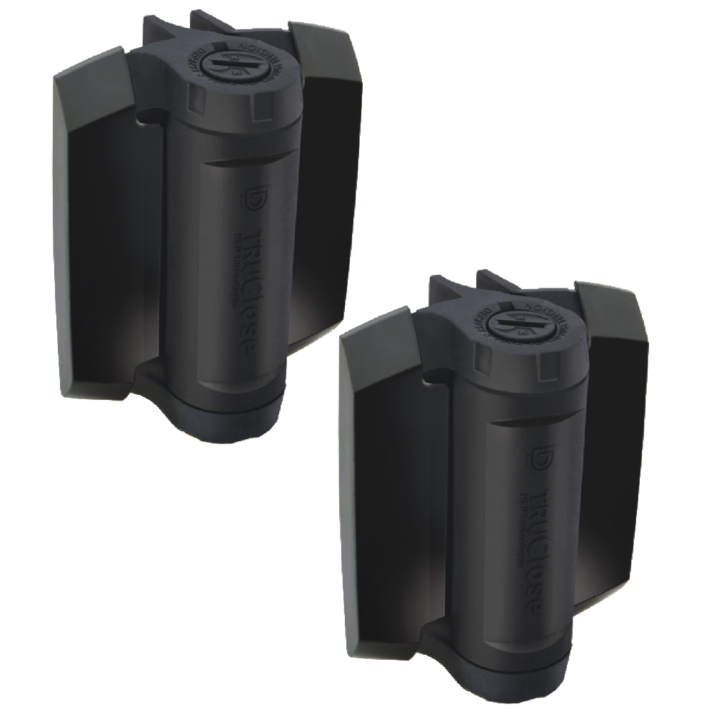 D&D Truclose Heavy Duty Hinges for Narrow Metal Gates - With Black trims & 2 Legs