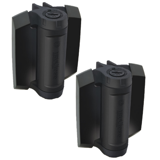 D&D Truclose Heavy Duty Hinges for Narrow Metal Gates - With Black trims & 2 Legs