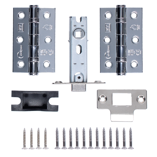 ECLIPSE Latch & Hinge Pack Fire Rated - Polished Chrome