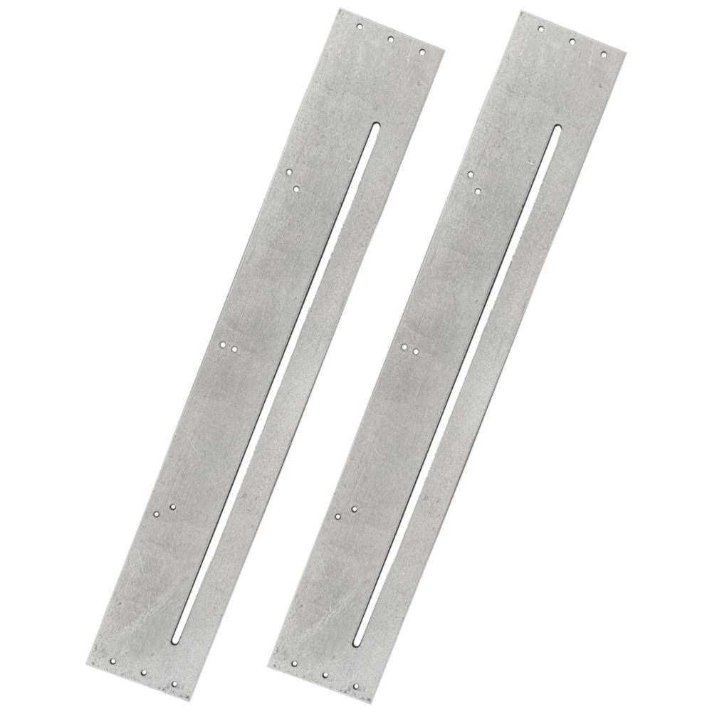 Garage Door Slotted Fixing Plates To Suit Retractable Lifting Gear (1 Pair)
