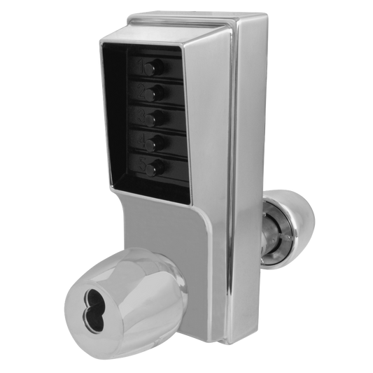 DORMAKABA Series 1000 1041B Knob Operated Digital Lock With Key Override & Passage Set - SC No Cylinder 1041B-26D