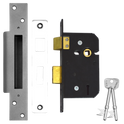 WILLENHALL LOCKS M5 5 Lever Sashlock - 64mm SC KD Boxed