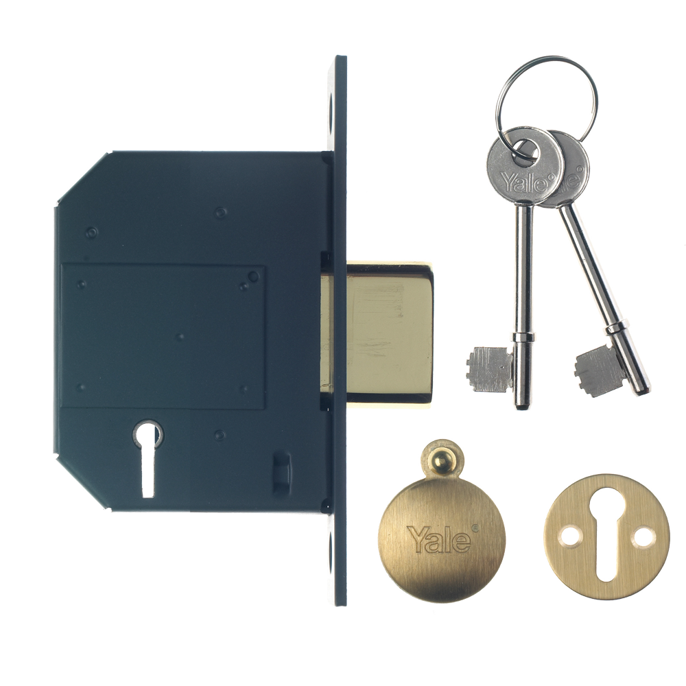 YALE PM562 5 Lever Deadlock - 64mm PB KD Visi