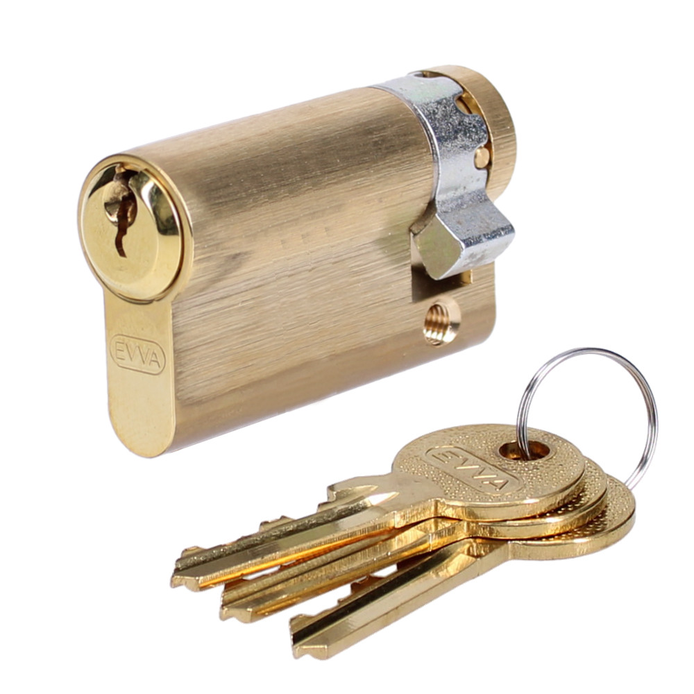 EVVA A5 HZ Euro Half Cylinder With Adjustable Cam KD - 61mm (52-9) PB