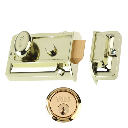 YALE 77 & 706 Non-Deadlocking Traditional Nightlatch - 60mm BLUX with PB Cylinder Visi