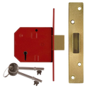 UNION 2134 5 Lever Deadlock - 79.5mm PB KA Boxed