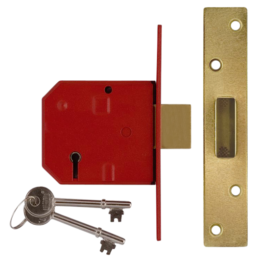 UNION 2134 5 Lever Deadlock - 79.5mm PB KA Boxed