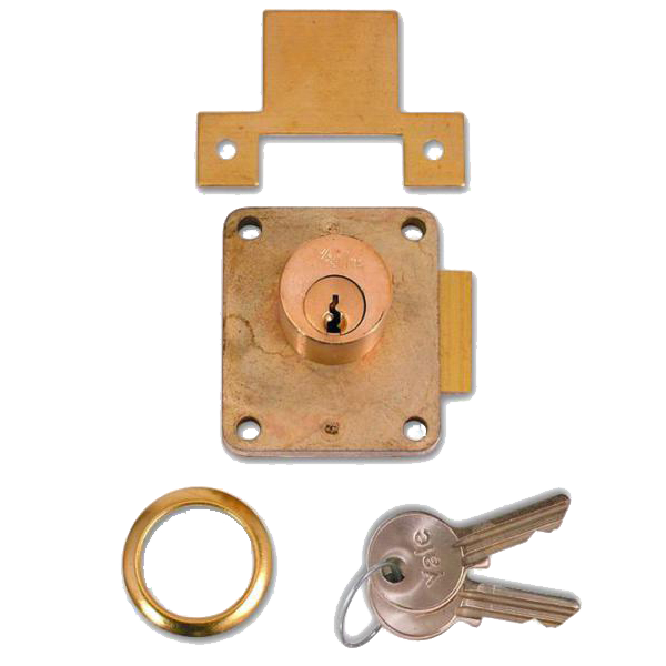 YALE 076S Cylinder Straight Cupboard Springlock - 22mm PB KD RH Bagged