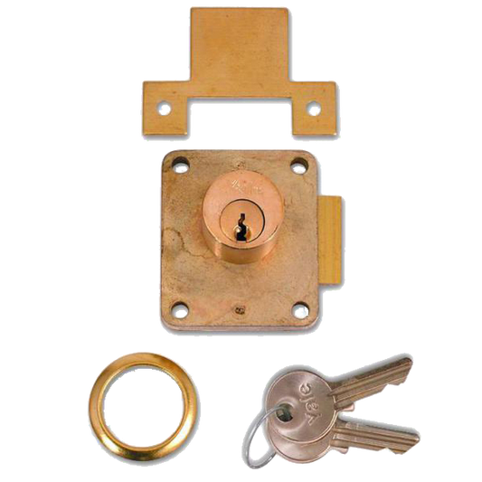YALE 076S Cylinder Straight Cupboard Springlock - 22mm PB KD RH Bagged