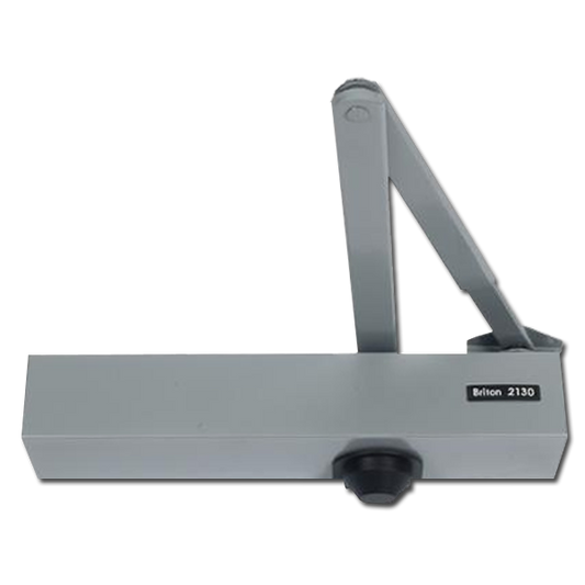 BRITON 2130 B.C Size 2-6 Overhead Door Closer With Backcheck - Silver (SES)