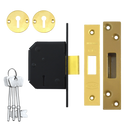 WILLENHALL LOCKS M1C 5 Lever Deadlock - 67mm PB KD Boxed