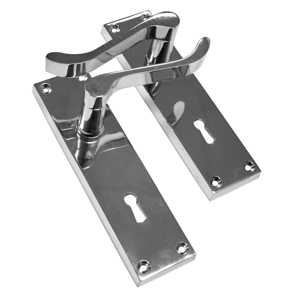 ASEC Vital Victorian Plate Mounted Scroll Lever Furniture - 150mm CP Lock