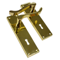 ASEC Vital Victorian Plate Mounted Scroll Lever Furniture - 150mm PB Lock