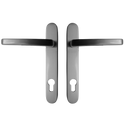 ASEC Vital Lever Short Backplate 121mm Screw Centres - Satin Silver