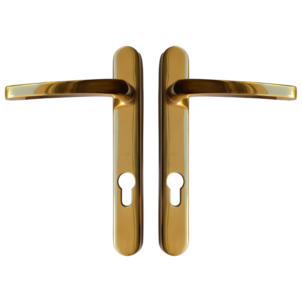 ASEC Vital Lever Short Backplate 121mm Screw Centres - Polished Gold