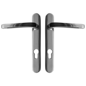 ASEC Vital Lever Short Backplate 121mm Screw Centres - Polished Silver
