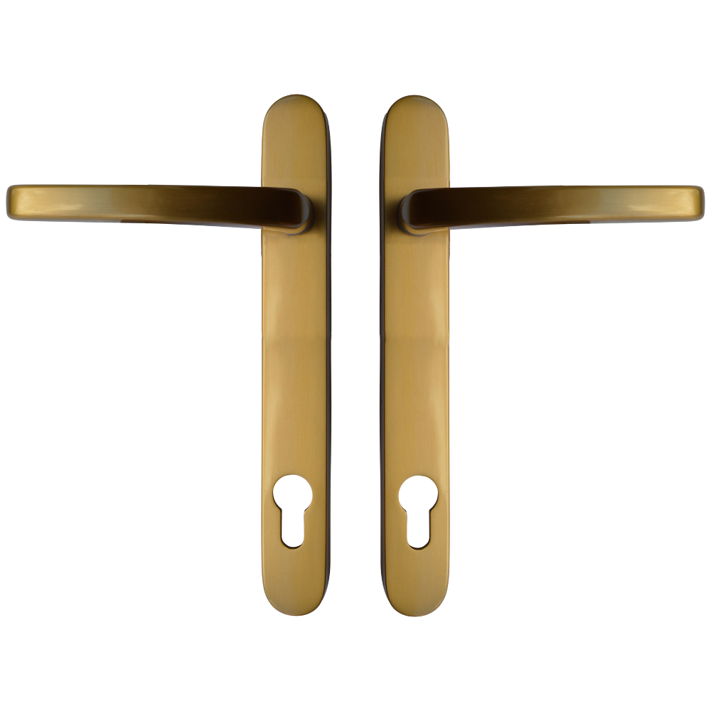 ASEC Vital Lever Short Backplate 121mm Screw Centres - Brushed Gold