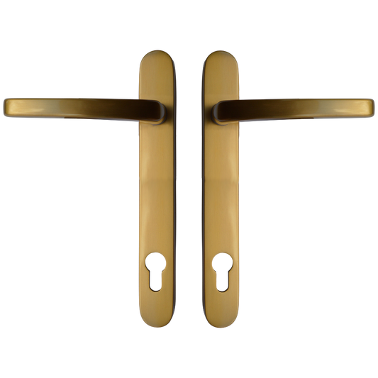 ASEC Vital Lever Short Backplate 121mm Screw Centres - Brushed Gold