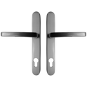ASEC Vital Lever Long Backplate 211mm Screw Centres - Satin Silver