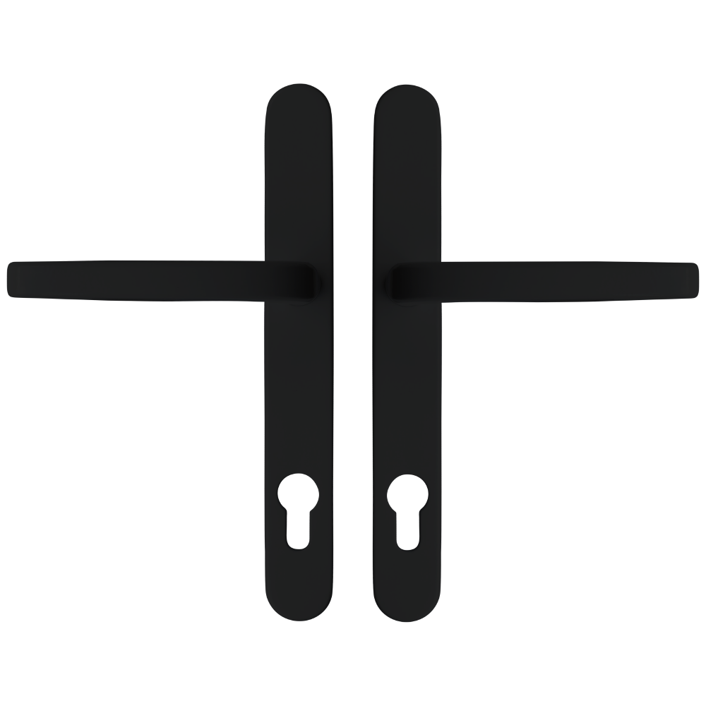 ASEC Vital Lever Long Backplate 211mm Screw Centres - Black