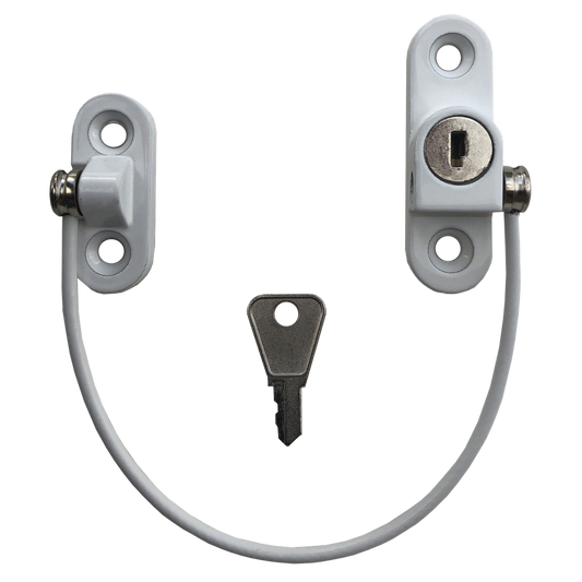 ASEC VITAL 200mm x 3mm Lockable Cable Window Restrictor - 200mm White