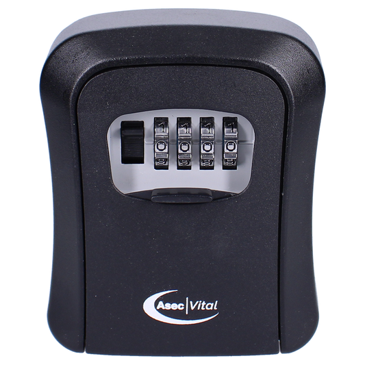 ASEC VITAL 4 Wheel Combination Key Safe Black - Boxed